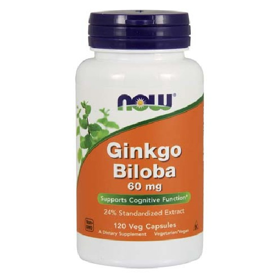 NOW Ginkgo Biloba 60 mg, 120 капс.